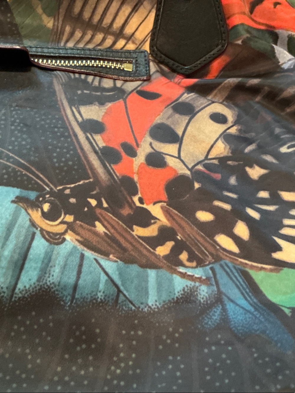 MZ Wallace Black Multicolor Butterfly Print Tote including Wristlet - Picture 9 of 13